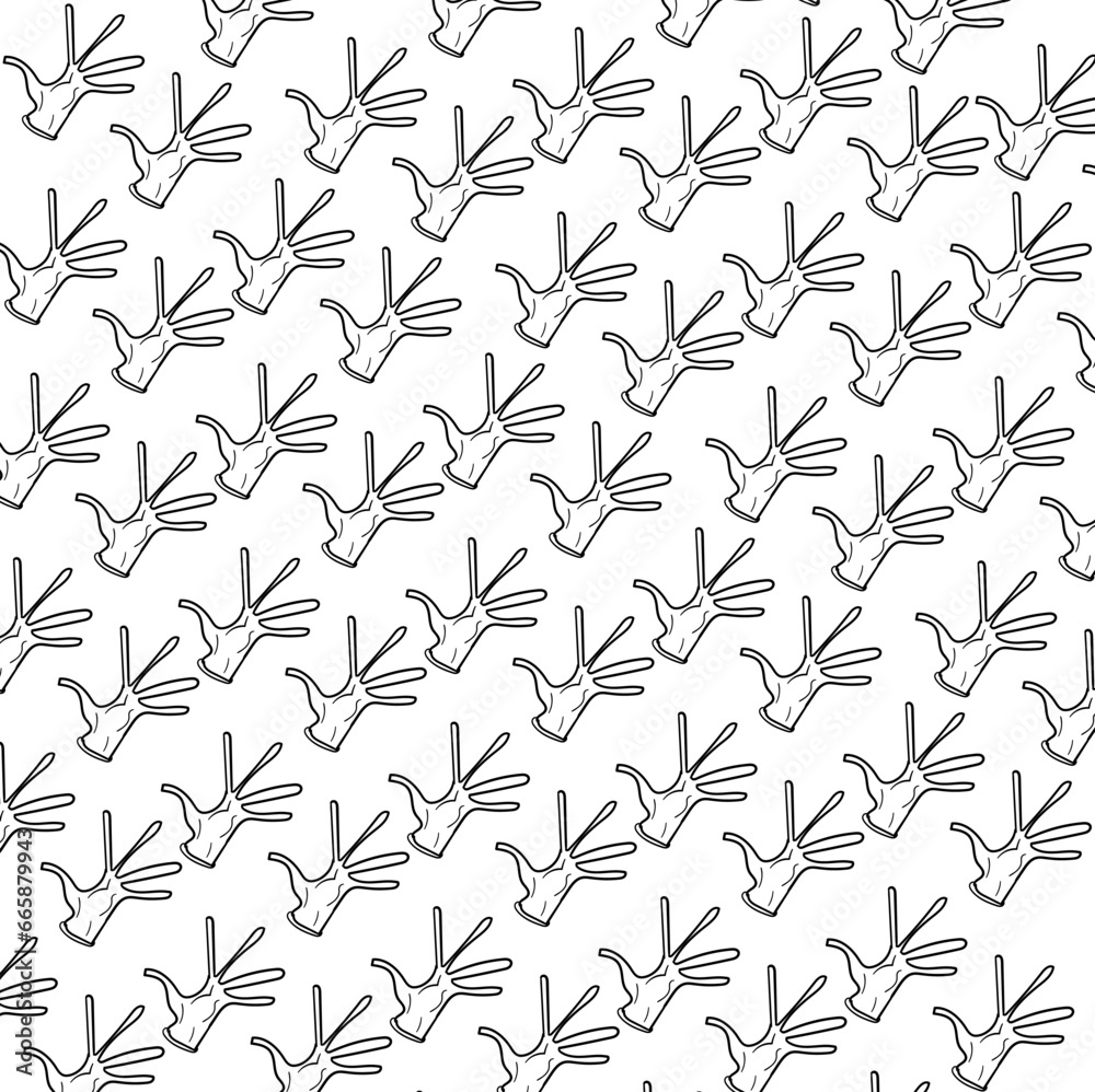 Texture with repeating rubber gloves with stretched and spread fingers Texture with repeating rubber gloves with stretched and spread fingers