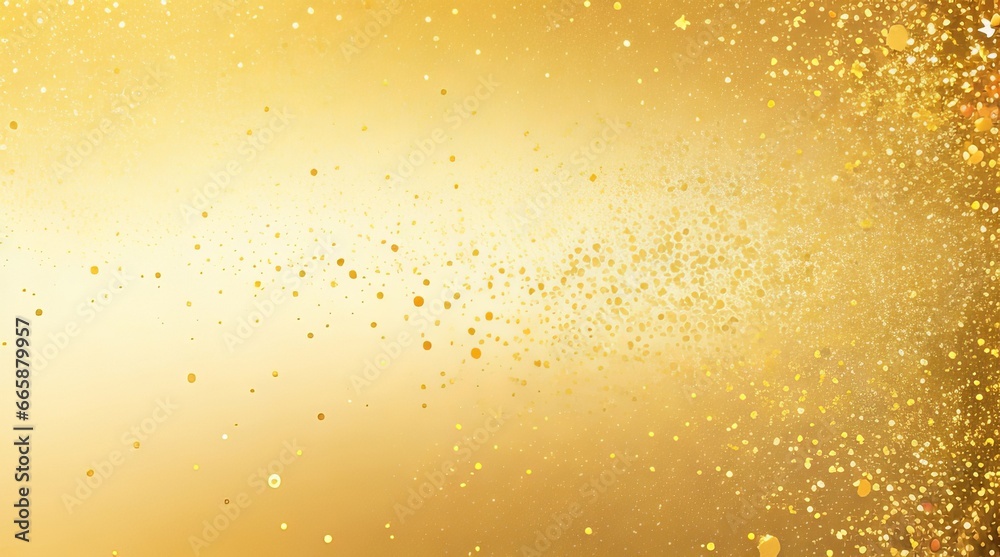 Abstract Golden Particles and Powder Explosion for Christmas Celebrations. Generative AI.