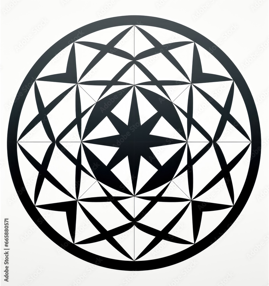 Star in circular pattern logo icon silhouette on a white background. Star in circular pattern logo icon silhouette on a white background.