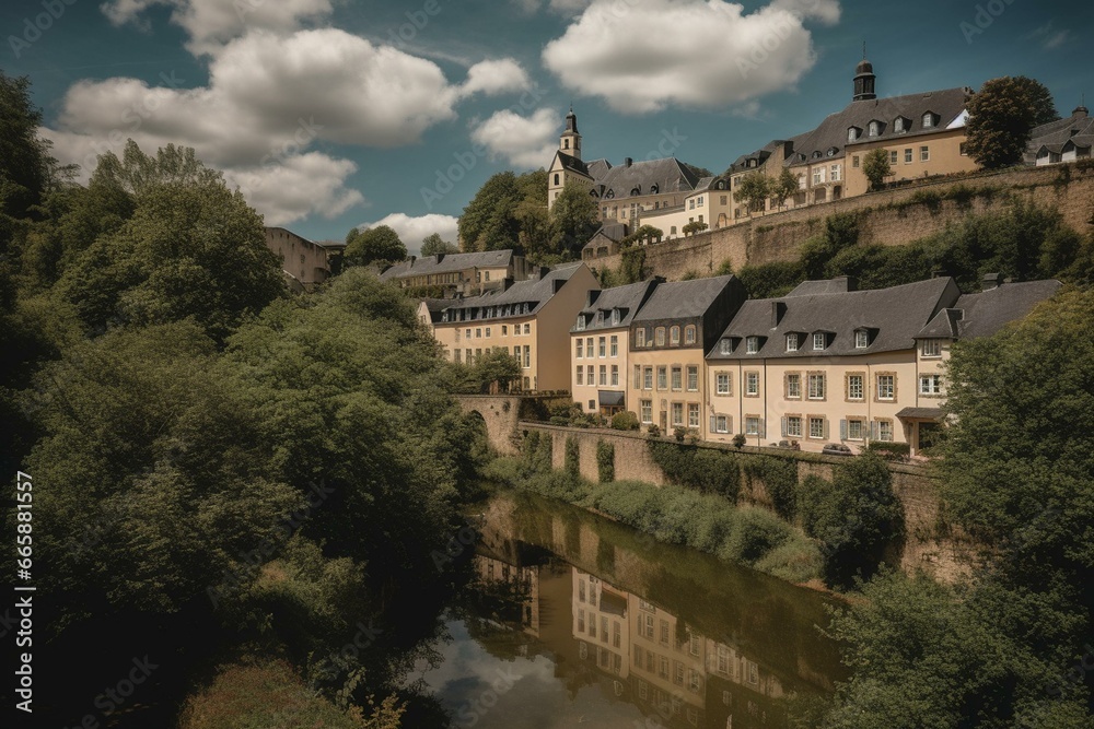 A picturesque town in Luxembourg. Generative AI