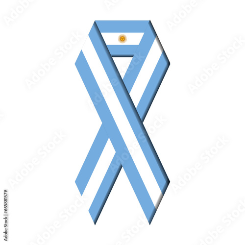 Argentina flag in ribbon design vector graphic design