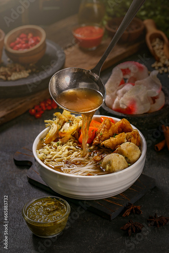 Fried rice and rice soto are typical Indonesian food