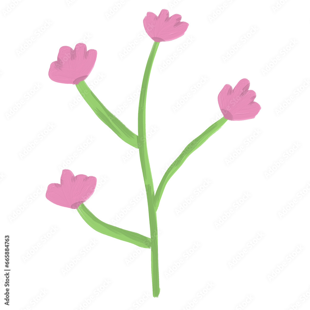 Pink Flowers Oil Paint