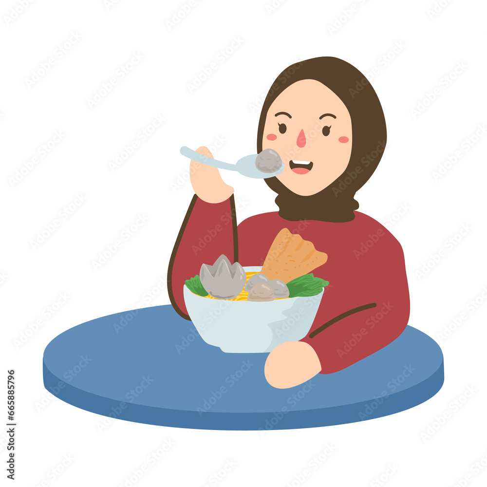 happy woman holding ramen noodle happy woman holding ramen noodle