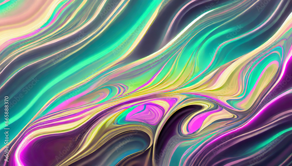 Holographic liquid shapes abstract background for posters design