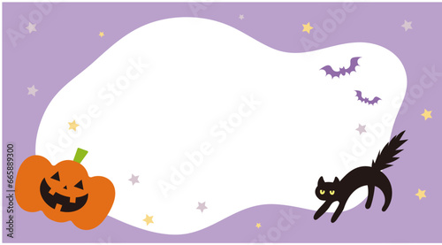 ハロウィンかぼちゃのかわいい背景フレームイラスト