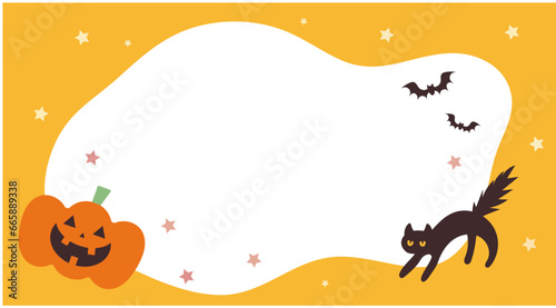 ハロウィンかぼちゃのかわいい背景フレームイラスト