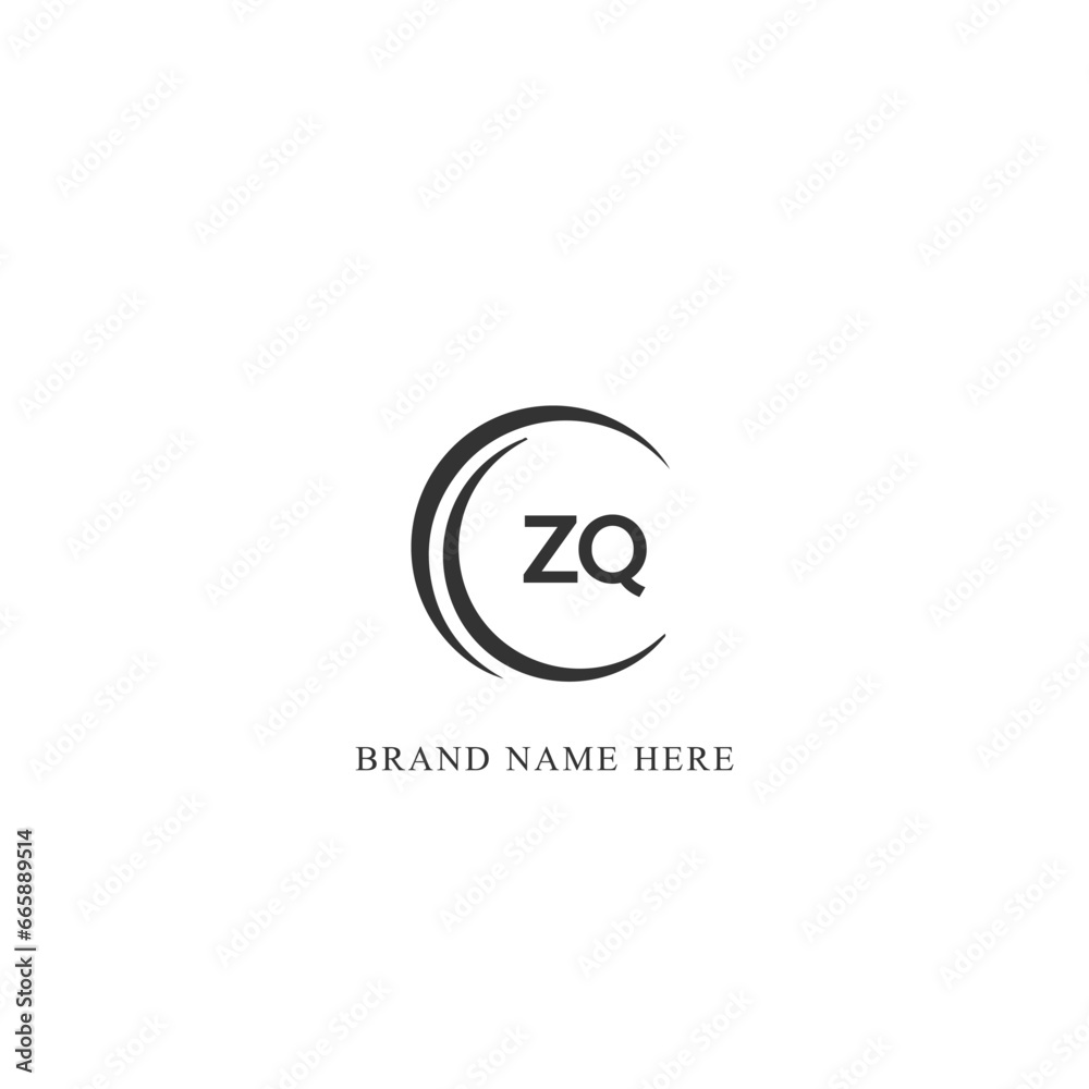 ZQ logo. Z Q design. White ZQ letter. ZQ, Z Q letter logo design. Initial letter ZQ linked circle uppercase monogram logo.