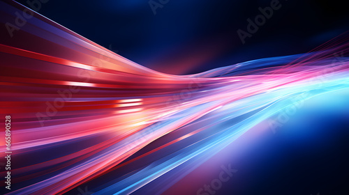 Abstract background with glowing lines. Vector illustration. Futuristic technology style.