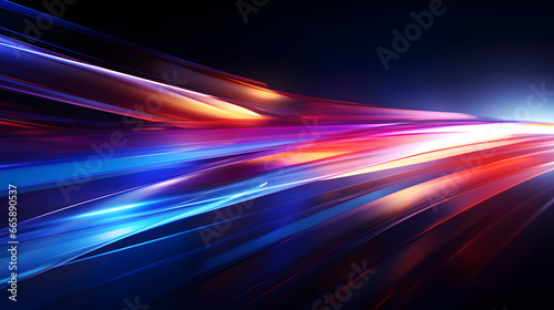 Abstract background with glowing lines. Vector illustration. Futuristic technology style. © wing