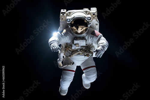 宇宙空間で船外活動を行う宇宙飛行士
