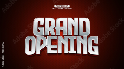 Grand Opening Metallic Futuristic and Chrome Style Fully Editable Font and Text