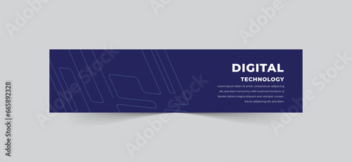 Abstract technology linkedin banner template