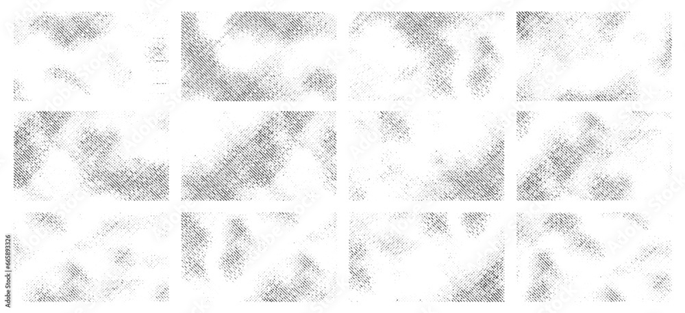 Overlay textures set stamp with grunge effect. Old damage Dirty grainy and scratches. Set of different distressed black grain texture. Distress overlay vector textures. Overlay textures set stamp with grunge effect. Old damage Dirty grainy and scratches. Set of different distressed black grain texture. Distress overlay vector textures.