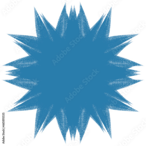 Sea Blue Spiked Abstract Shape Coal Brush