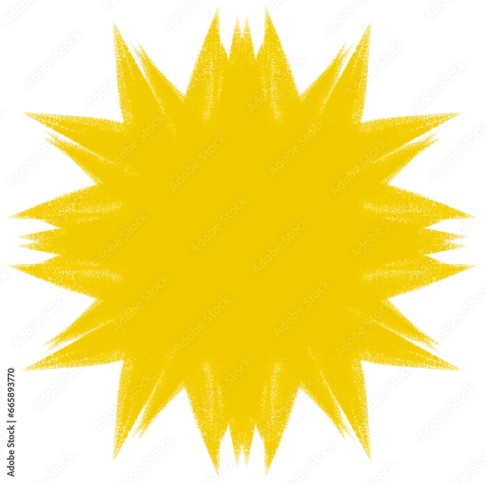 Yellow Spiked Abstract Shape Coal Brush