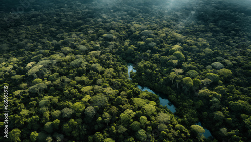Stunning aerial view of the lush Amazon