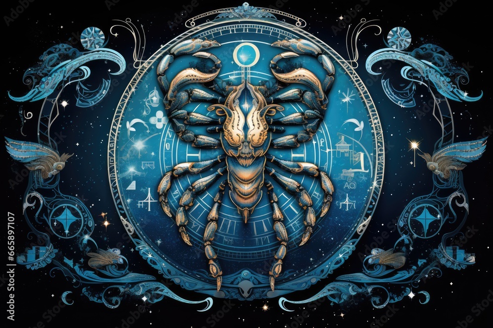 Fototapeta premium Zodiac Cancer Symbol Cancer Crab Cancer is an astrological sign. The constellation of the Crab