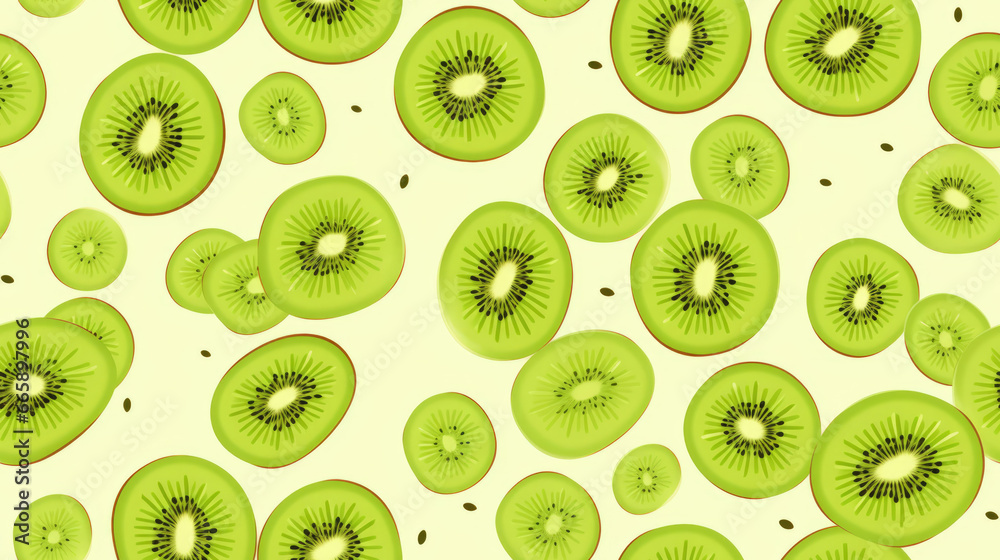 Fototapeta premium Small Kiwifruit, pattern banner wallpaper