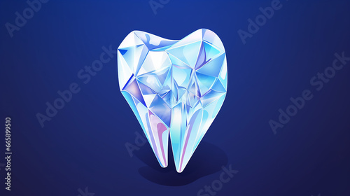 Tooth care futuristic vector illustration in polygon. Generative AI
