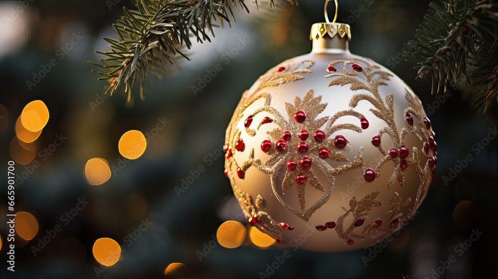 beautiful christmas balls banner