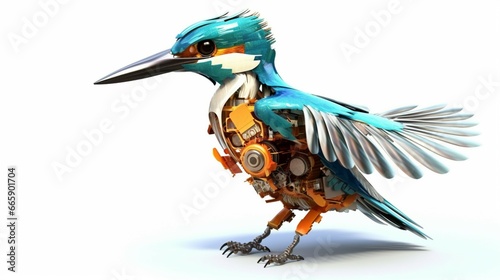 Image of a common kingfisher modified into a electron generative ai