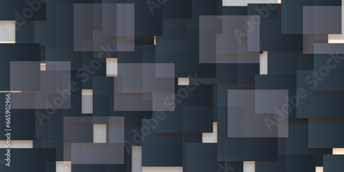 Abstract background geometric square. Abstract geometric shape from gray cubes. White squares repeating rectangles shape on blue and white background. Abstract elegant and white squares pattern 