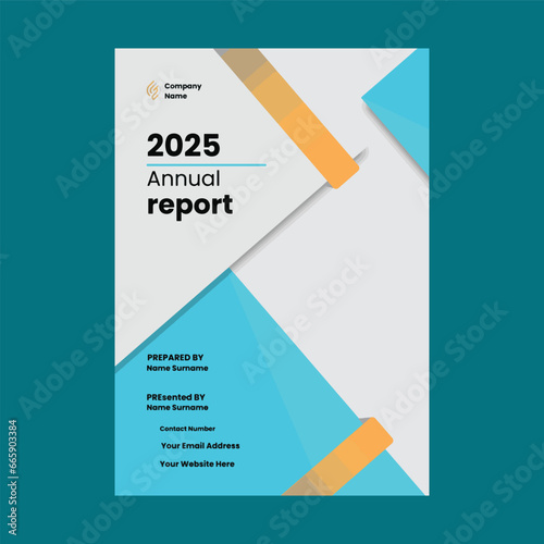 Company financial report design vector template.