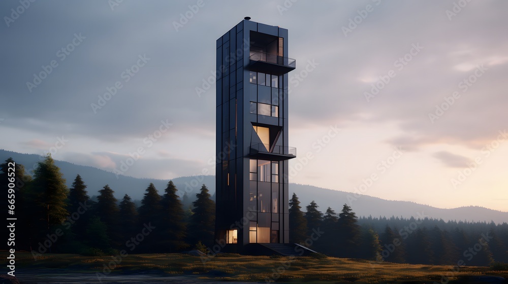modern modular towerhouse residential minimalist exterior