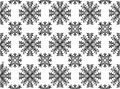 seamless pattern black white medallion pattern background