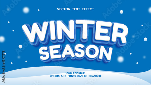 winter season editable 3d text effect