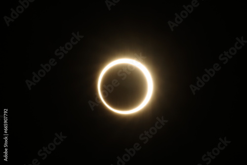 "Ring of fire" phase of an annular solar eclipse, from Algoma, Oregon, on October 14, 2023.