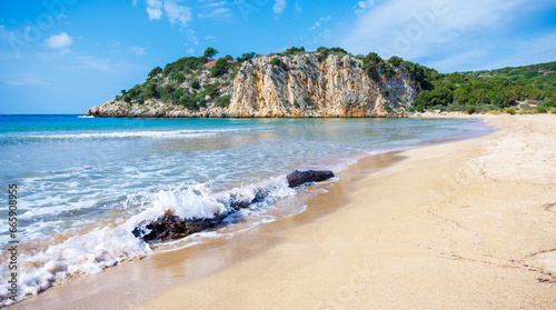 Idyllic beach in Greece- Voidokoilia in Messinia  Peloponnese