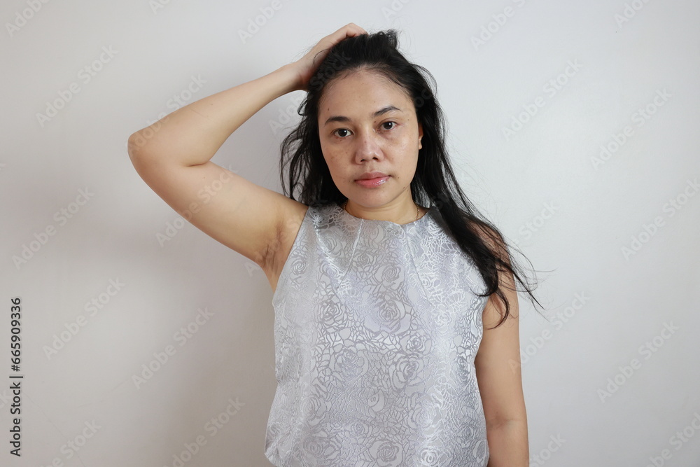 portrait of a person, portrait of a woman on grey background portrait of a person, portrait of a woman on grey background