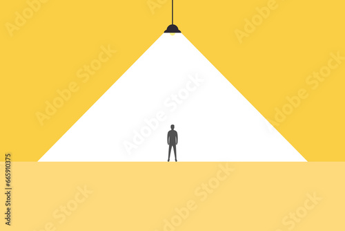 Business hiring and recruitment vector concept with spotlight. Career opportunity symbol