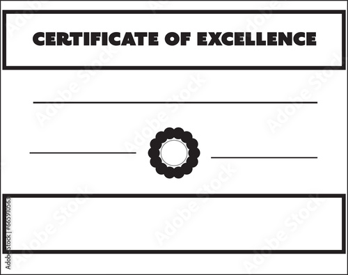 Digital png illustration of white certificate of excellence on transparent background