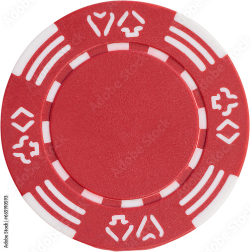 Digital png illustration of red casino chip on transparent background