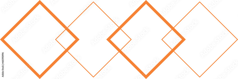 Digital png illustration of orange connected diamonds on transparent background - obrazy, fototapety, plakaty 