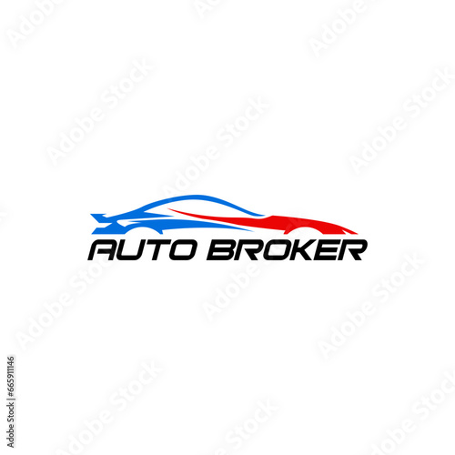 Automotive car broker Logo Template. car illustration logo design template illustration for auto detailing, garage, parking, dealer, broker , service, professional automotive and car logo photo
