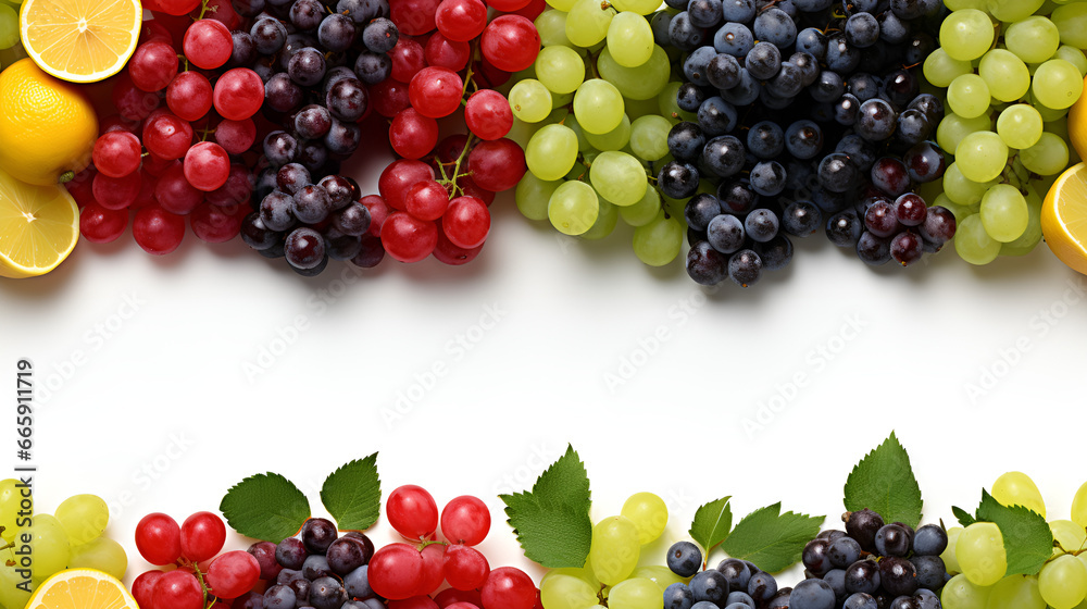 fruits on a white background,berry,food,fresh,strawberry,raspberry,isolated,ripe,grape,healthy,blackberry,red,black,buloberry,sweet,Ai generated 