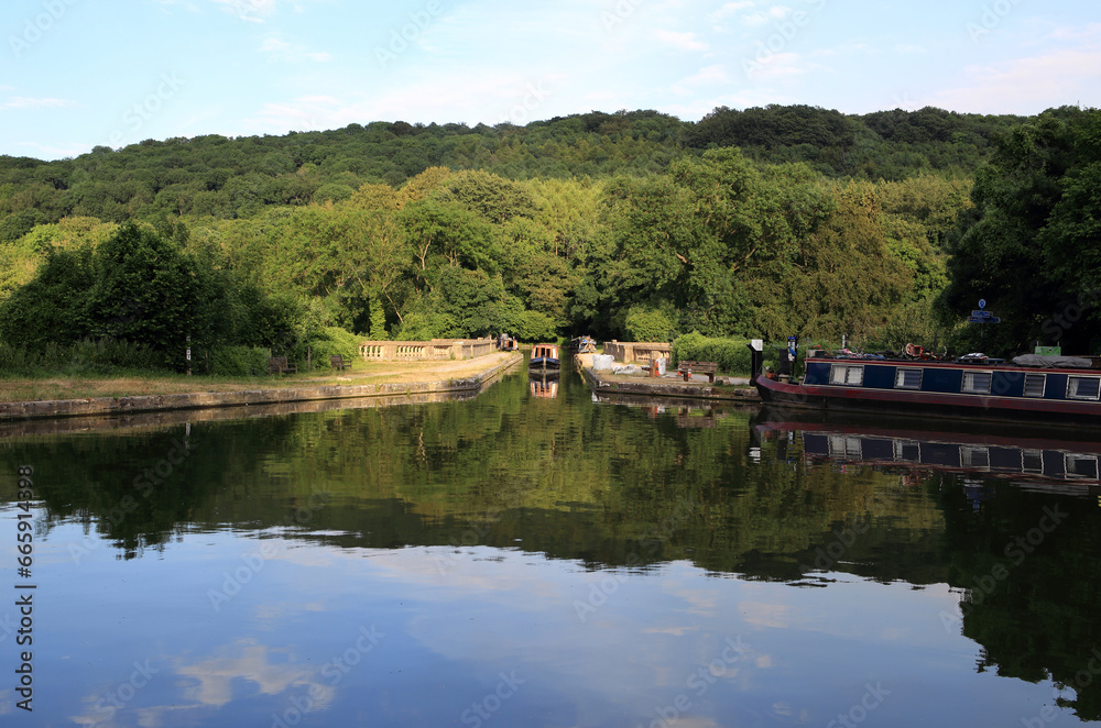 The Dundas Aqueduct carries the Kenneth and Avon Canal over the river Avon at Monkton Combe, Wiltshire, England.