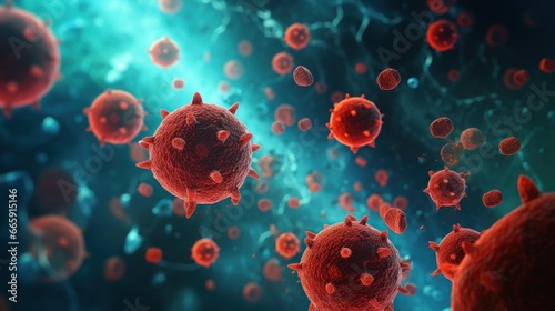Closeup virus blood cells background.