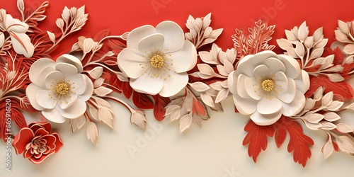 oriental flower ornament