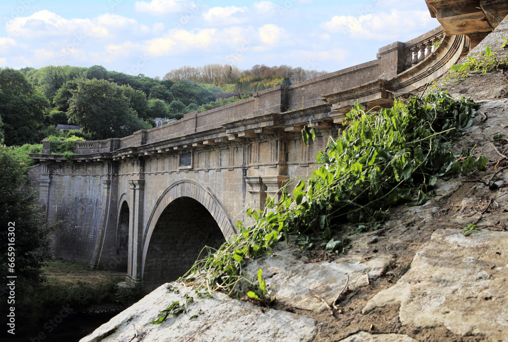The Dundas Aqueduct carries the Kenneth and Avon Canal over the river Avon at Monkton Combe, Wiltshire, England.