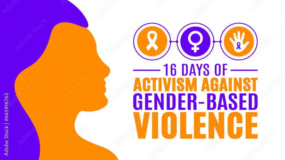 November is 16 Days of Activism Against Gender-Based Violence background template. Holiday concept. background, banner, placard, card, and poster design template with text inscription.