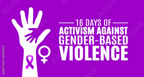 November is 16 Days of Activism Against Gender-Based Violence background template. Holiday concept. background, banner, placard, card, and poster design template with text inscription.