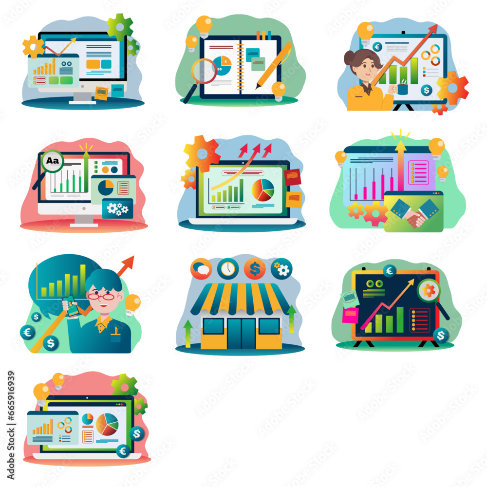 Naklejka premium Business Concept. Data analysis concept with business graph. making marketing research or financial reports.