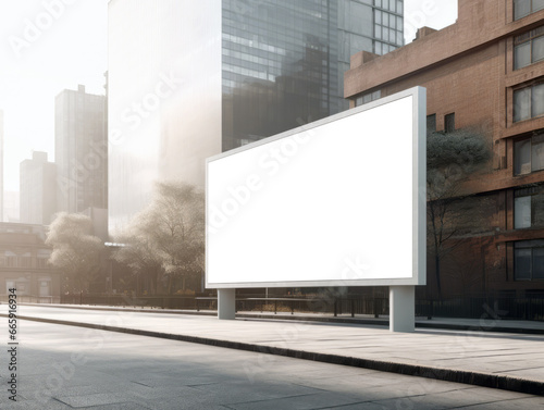 Blank billboard in city. Mock up. Generative AI