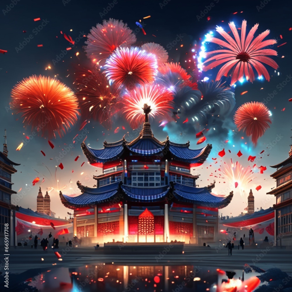 Fototapeta premium chinese temple in the night