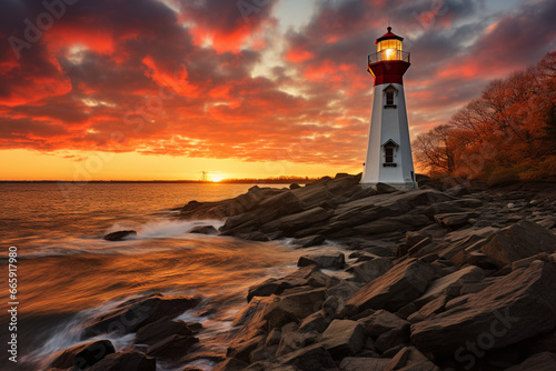 lighthouse at sunset